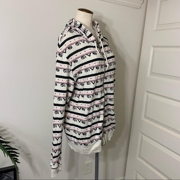 URBAN outfitters BDG cream tribal print knit jersey zippered hoodie sweater M - Picture 5 of 8